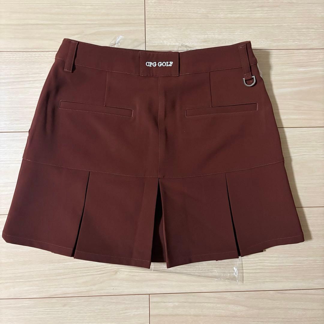 新品 CPGgolf ブラウン プリーツスカート Lサイズ インナーショーツ付き