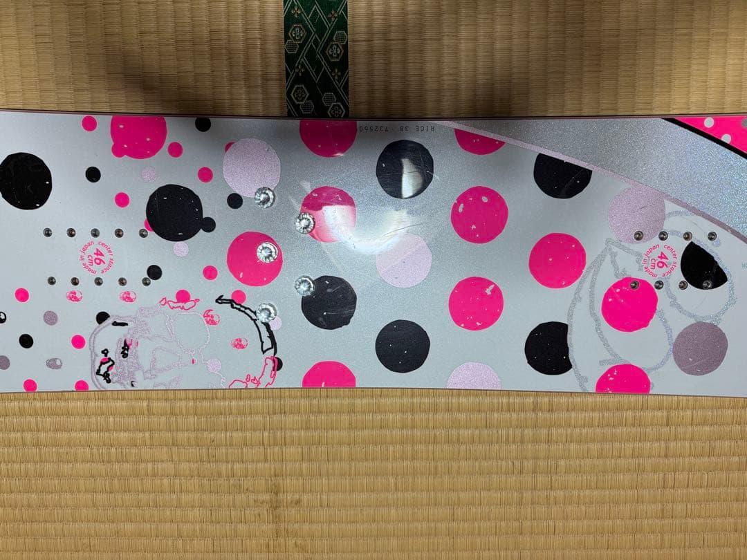 国産　ライス　スノーボード　１３８㎝ ドット柄 スノーボード ピンク/ホワイト