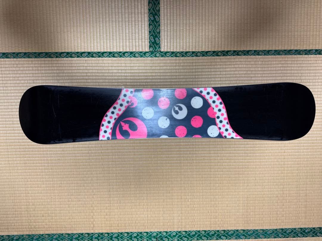 国産　ライス　スノーボード　１３８㎝ ドット柄 スノーボード ピンク/ホワイト