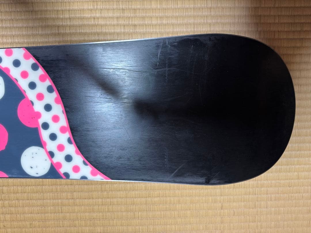 国産　ライス　スノーボード　１３８㎝ ドット柄 スノーボード ピンク/ホワイト