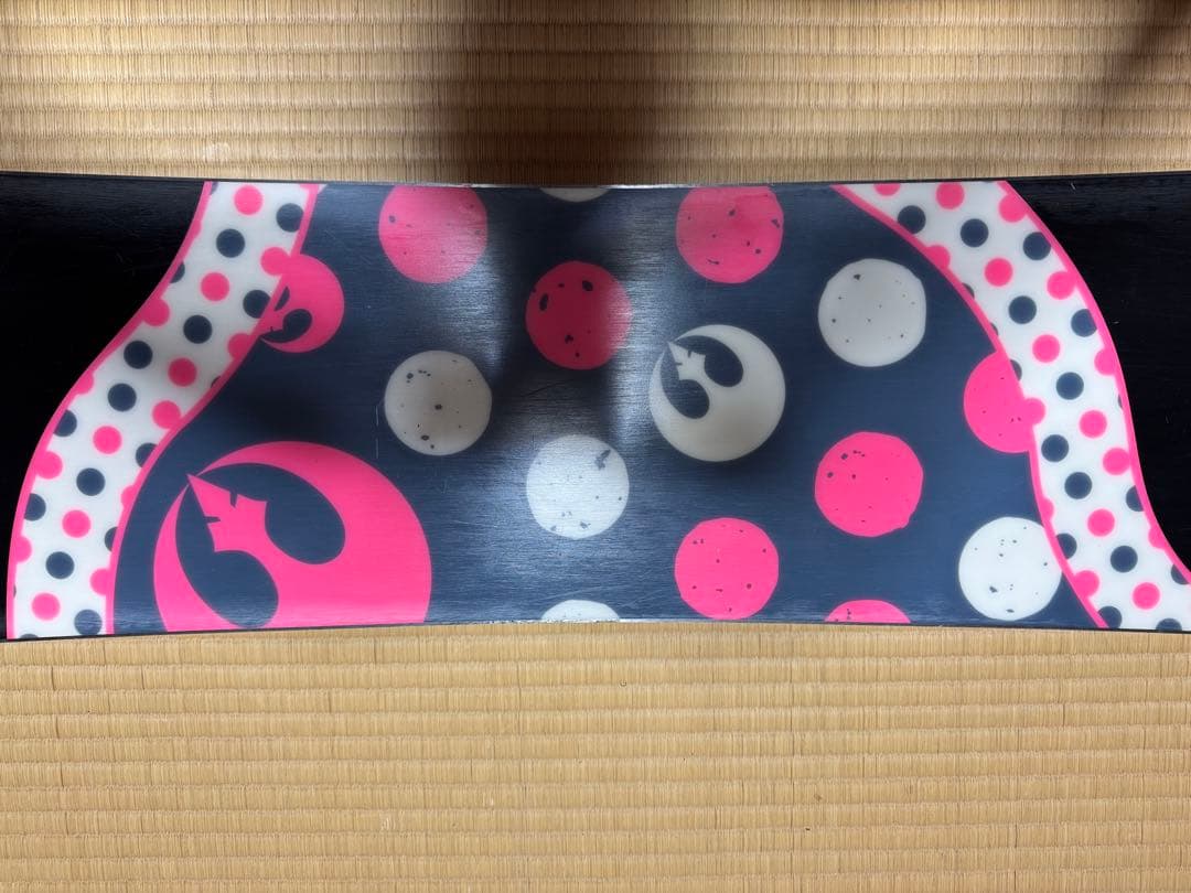 国産　ライス　スノーボード　１３８㎝ ドット柄 スノーボード ピンク/ホワイト