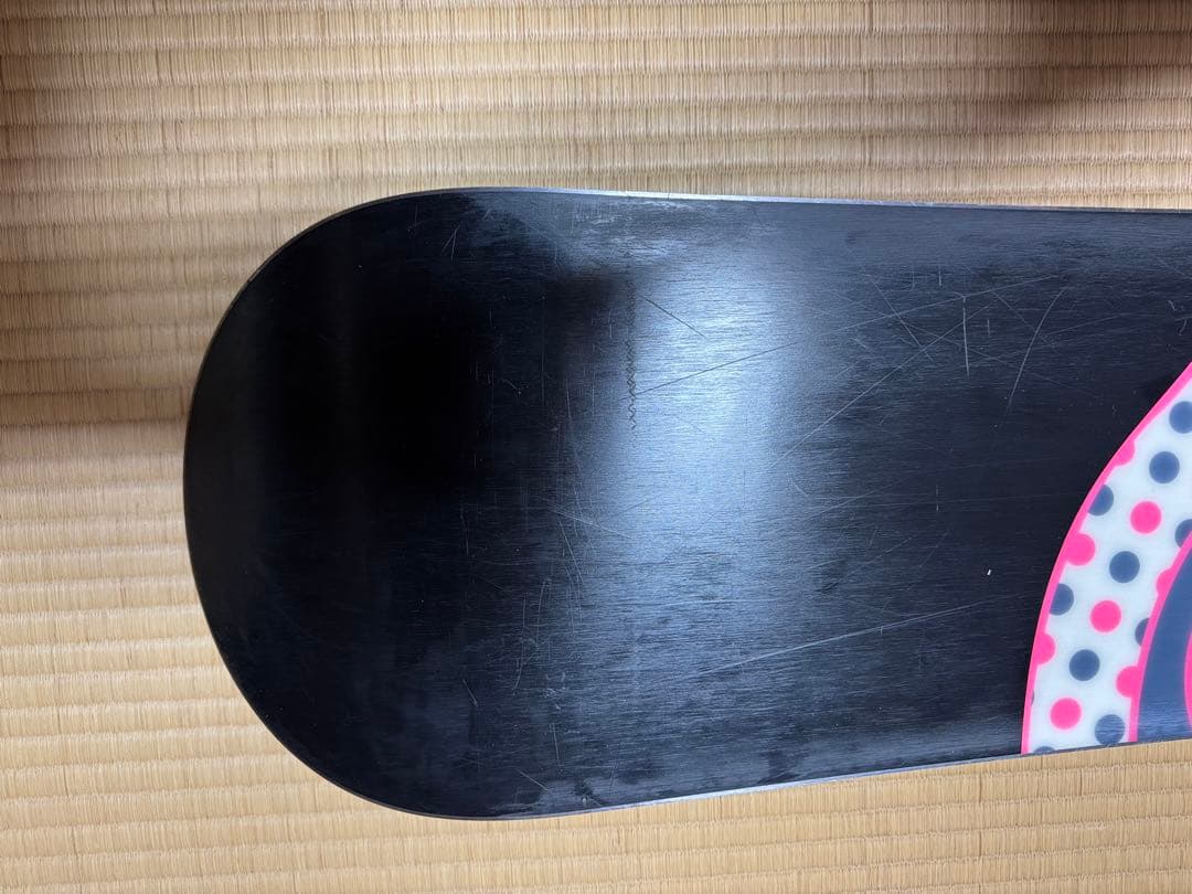 国産　ライス　スノーボード　１３８㎝ ドット柄 スノーボード ピンク/ホワイト