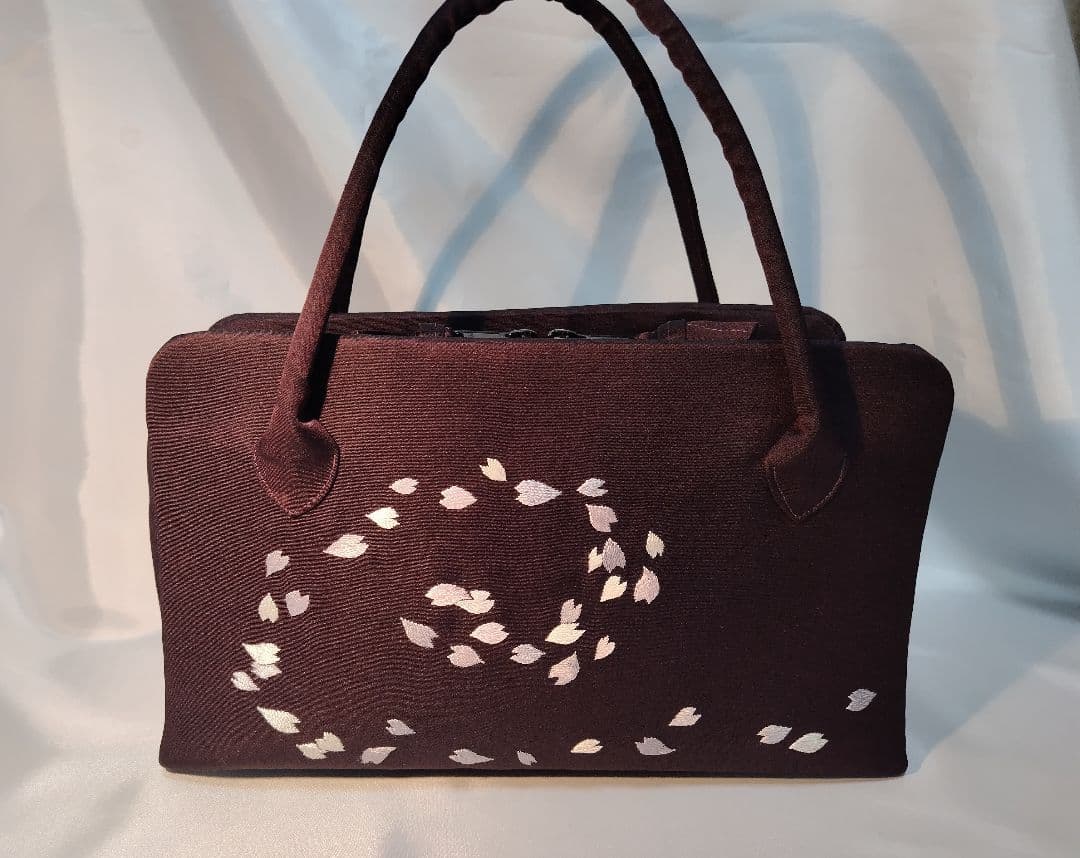 花篝　日本刺繍　利休バッグ　和装バッグ