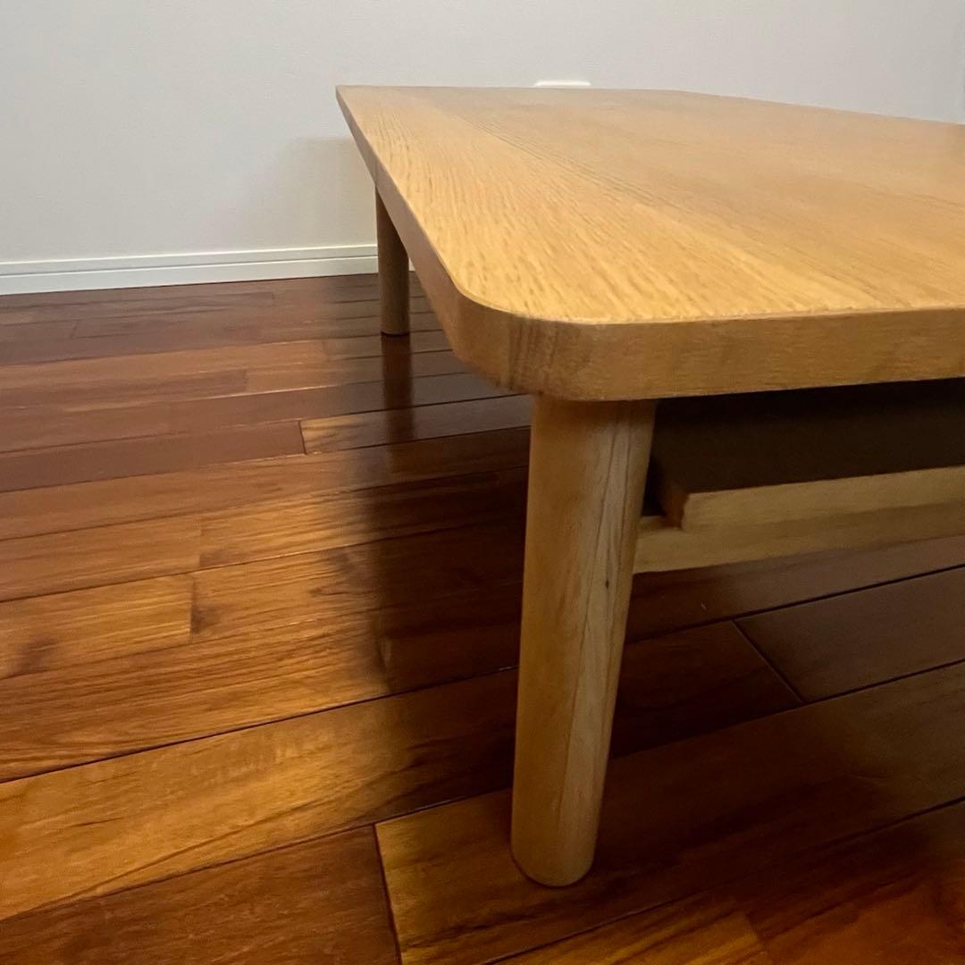 【美品】無印良品　木製ローテーブル・オーク材