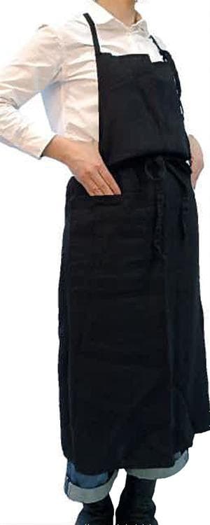 リトアニア製　Linne　リネン/麻　キッチンエプロン BK