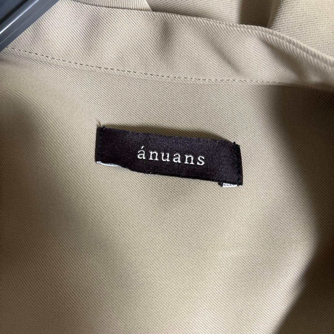 anuans スキッパーネックスリットスリーブフレアワンピース