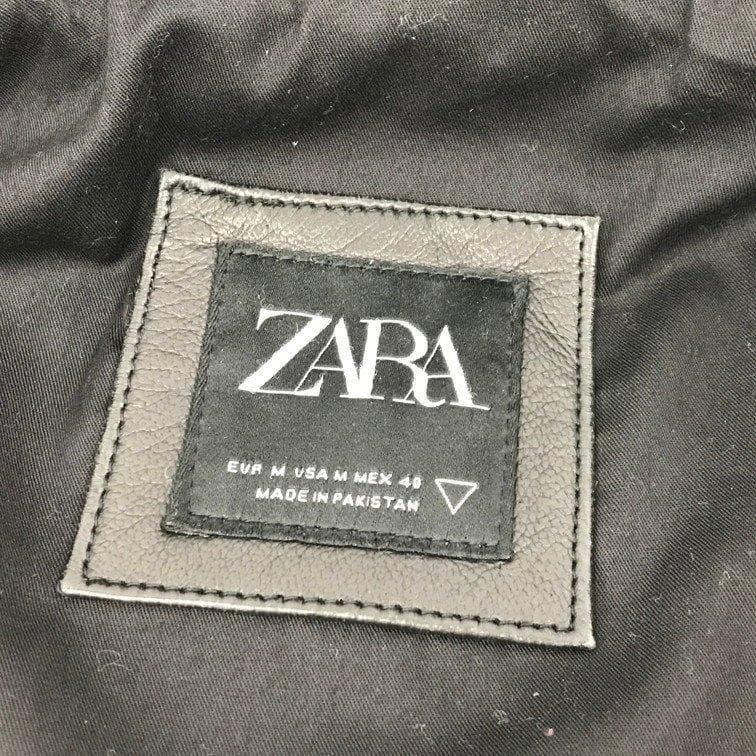 ZARA ザラ ブラックレザー ダブルライダースジャケット