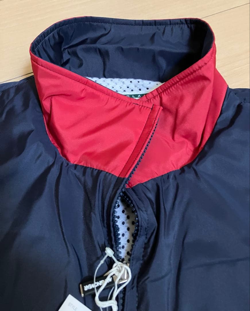 新品タグ付き80年代日本製デサントマンシングウエアネイビー ポケッタブルベストM