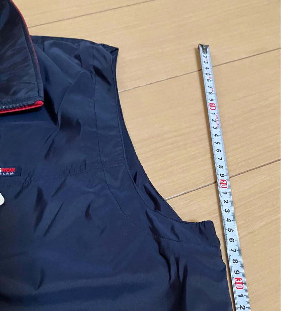 新品タグ付き80年代日本製デサントマンシングウエアネイビー ポケッタブルベストM