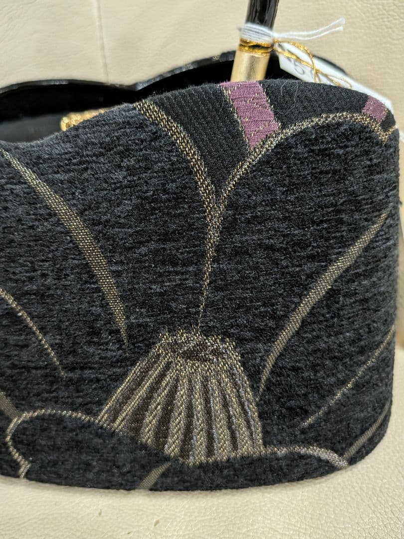 黒花柄刺繍 和装用バッグと草履まとめて　振袖などに　美品