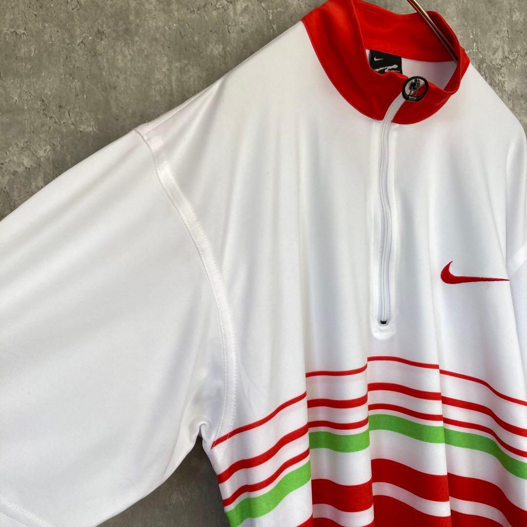 【USA製】NIKE アガシ ハーフジップ 半袖 シャツ ジャージ 古着