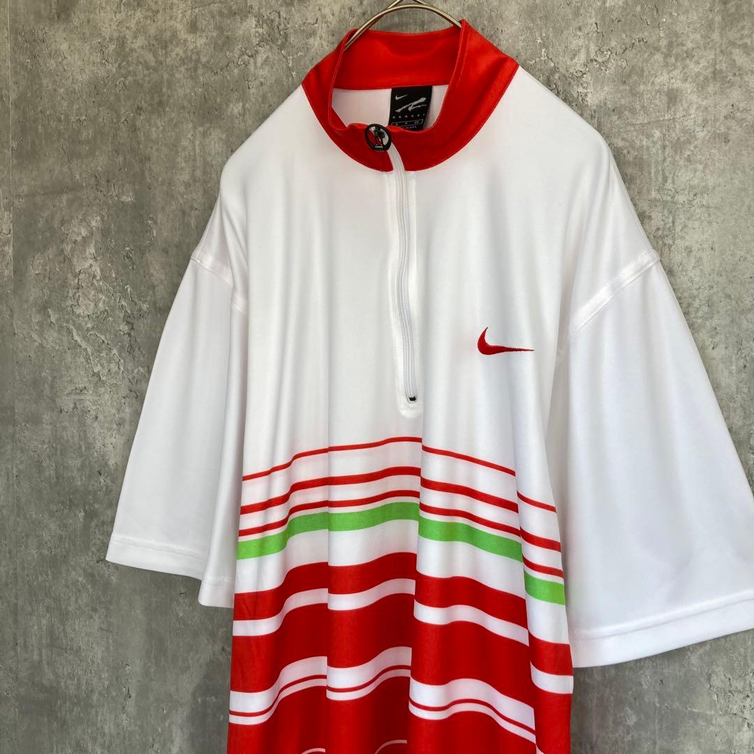 【USA製】NIKE アガシ ハーフジップ 半袖 シャツ ジャージ 古着