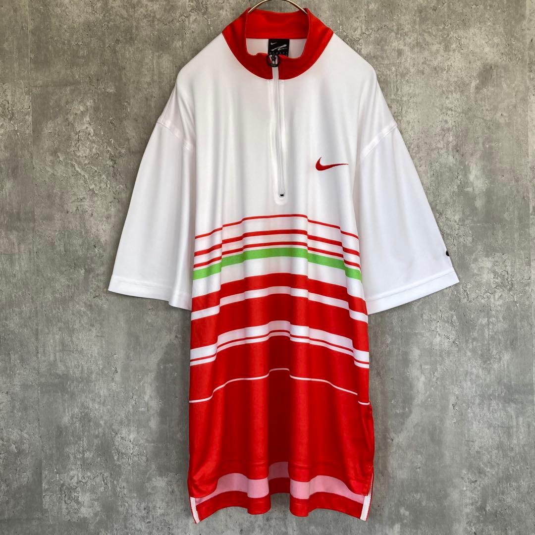 【USA製】NIKE アガシ ハーフジップ 半袖 シャツ ジャージ 古着