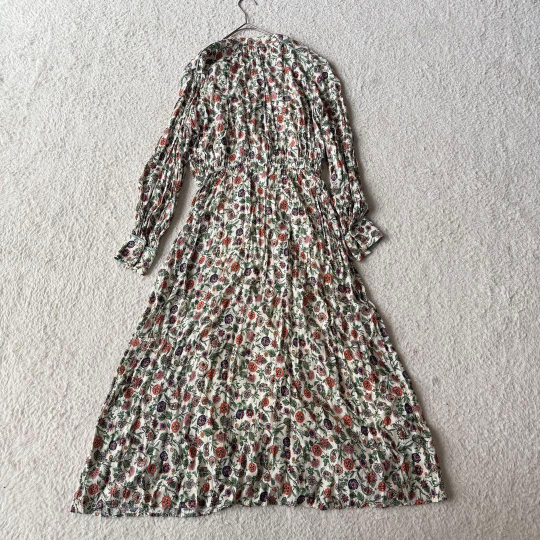 アナイ ロングワンピース 花柄 ピンタック Aライン インナーキャミソール 36