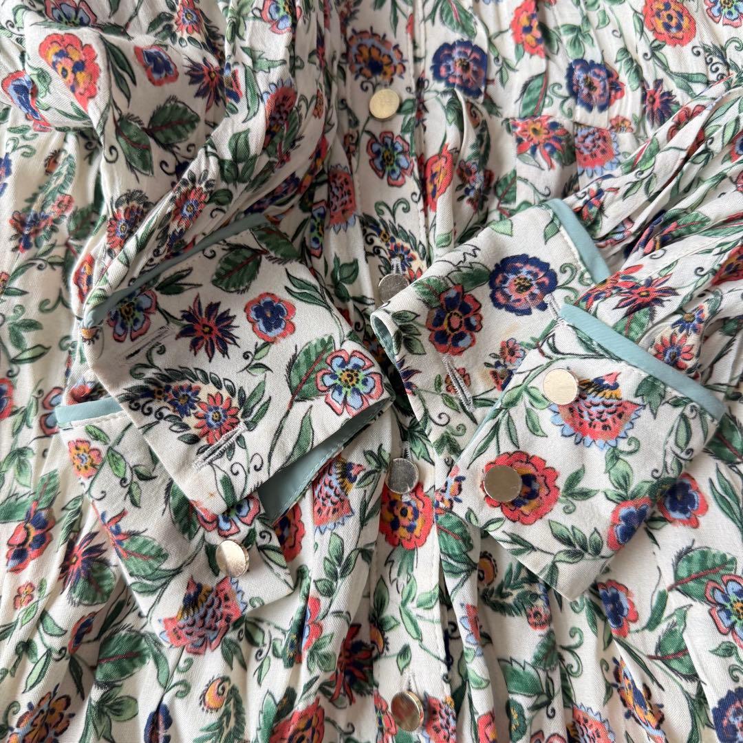 アナイ ロングワンピース 花柄 ピンタック Aライン インナーキャミソール 36