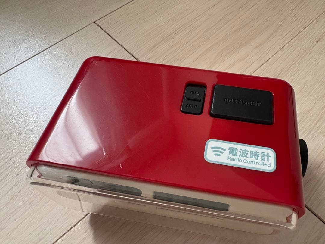 BRUNO ブルーノ　LCDレトロアラームクロック　電波式　 BCR003　赤