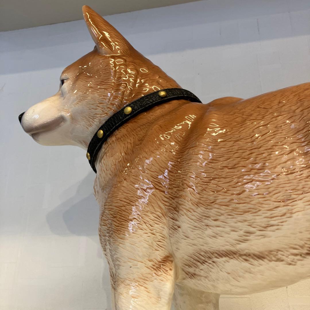 加藤工芸 芝犬 陶器 置物KATO KOUGEI ハンドプリント 38cm