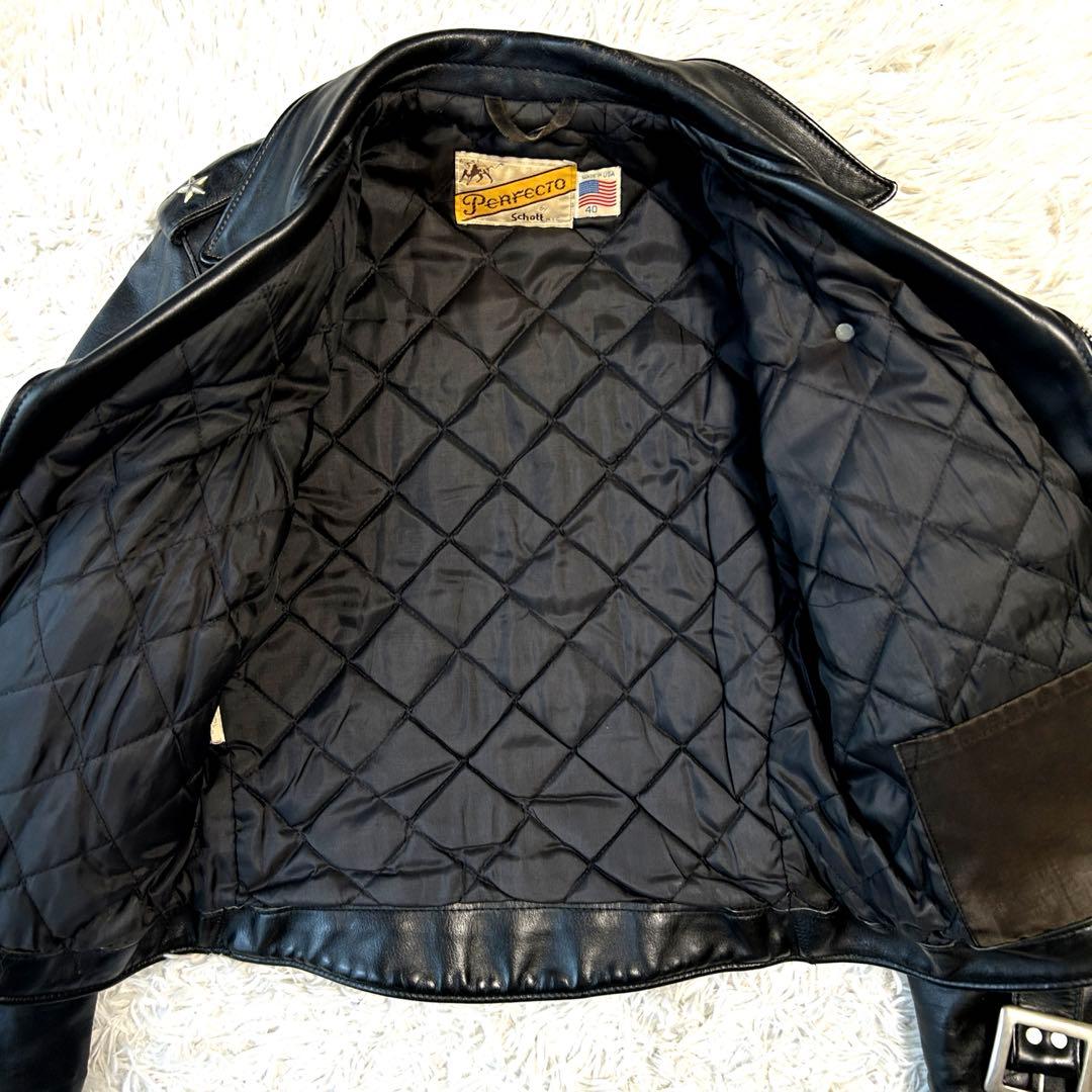 Schott 613 40 牛タグ ワンスター ダブルライダースジャケット