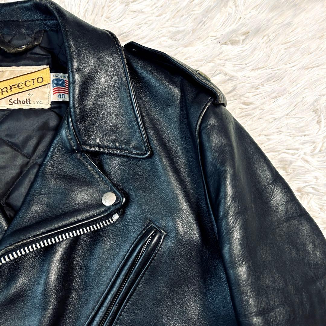 Schott 613 40 牛タグ ワンスター ダブルライダースジャケット