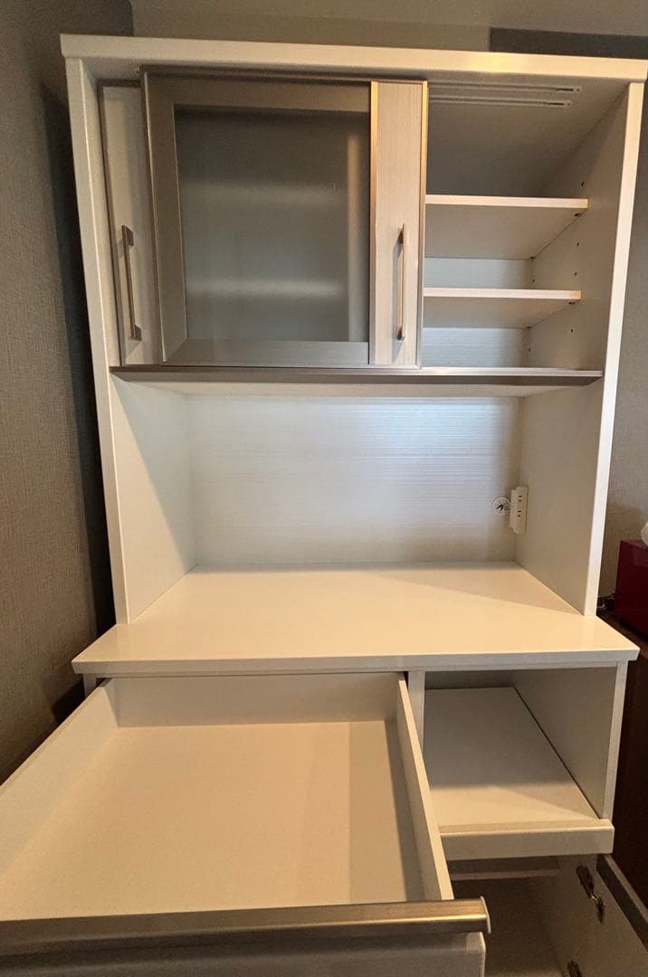 食器棚　ダイニングボード カップボード 幅約100cm ホワイト