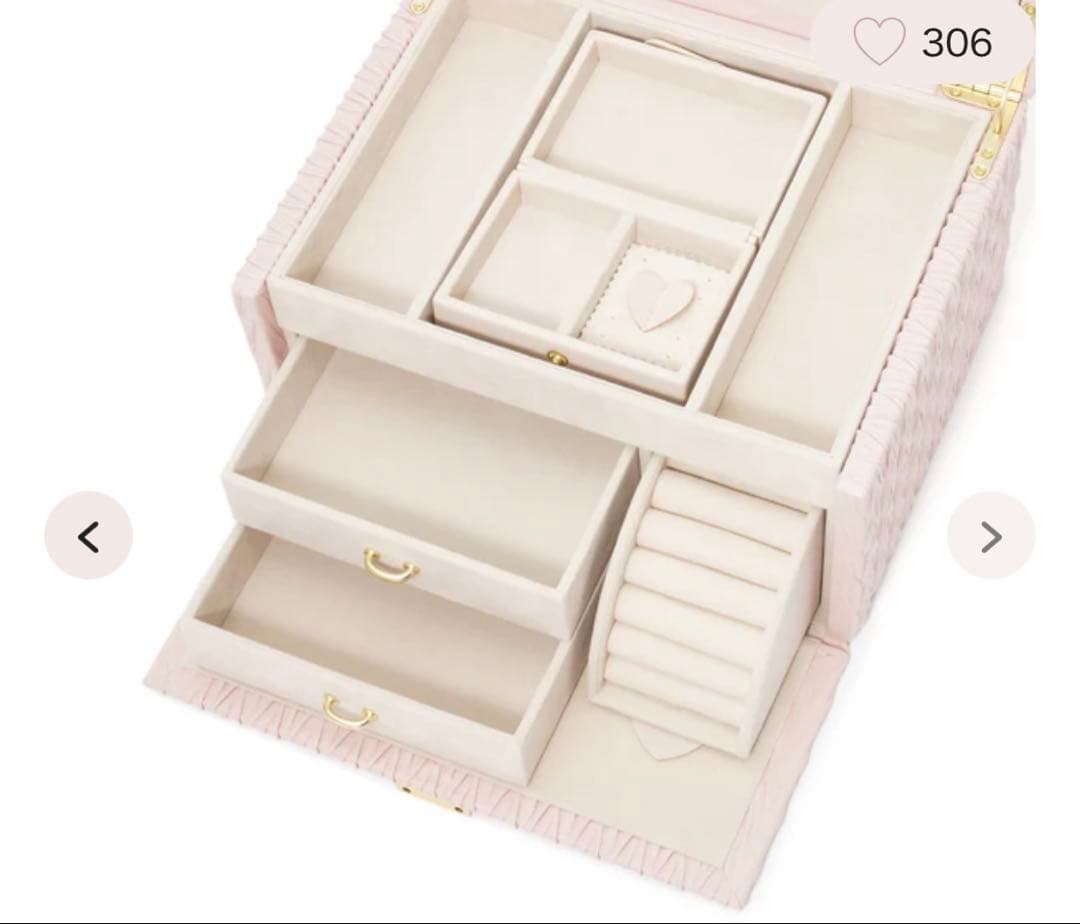 Francfranc ピンク ジュエリーボックス ミラー付き