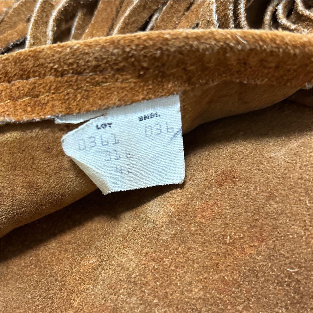 Schott WESTERN フリンジ スエードジャケット USA製 42 茶