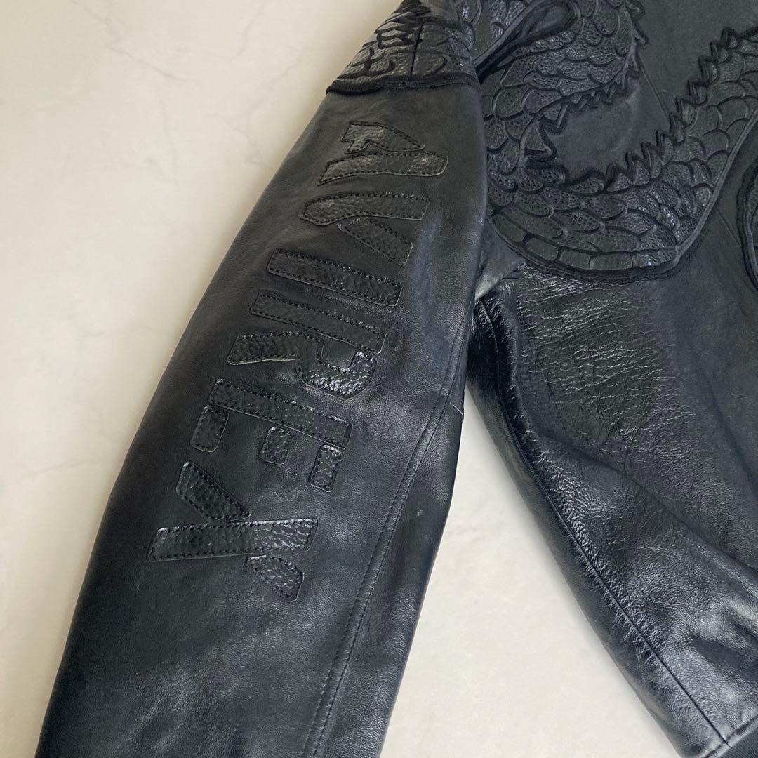 【レア】AVIREX 限定レザージャケット ドラゴン刺繍 XL