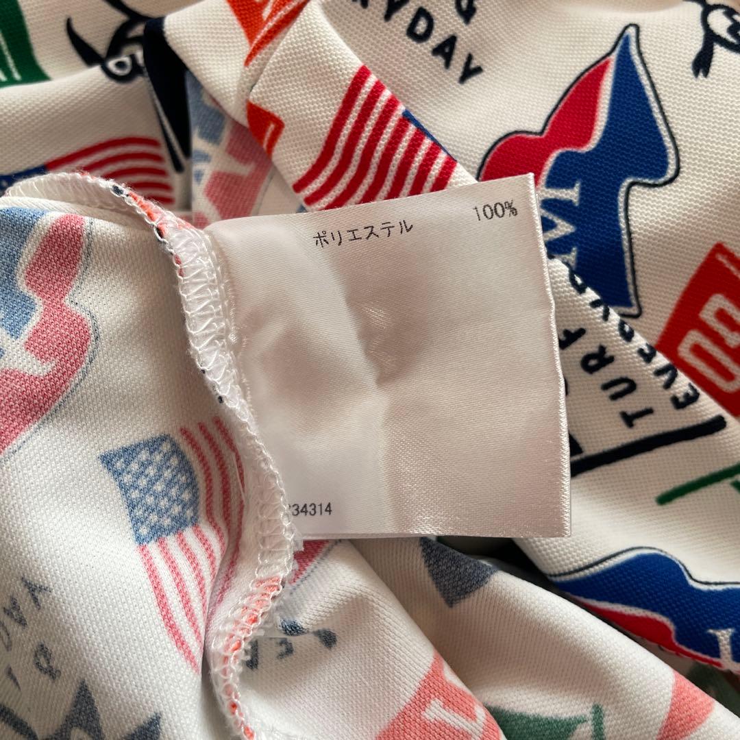 ゴルフウェア　日本製【Munsingwear】総柄プリント半袖ポロシャツ　LL