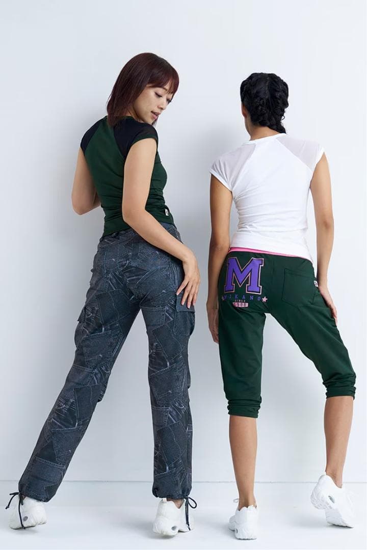 ミカノ・ミカランセ・裾サイドギャザーベーシックギャグスターパンツ clap