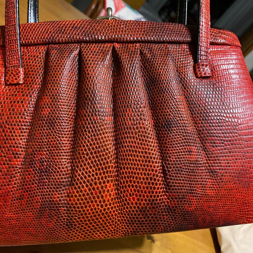 JUJUCO 【超美品】ヴィンテージ 赤 レザー ハンドバッグ