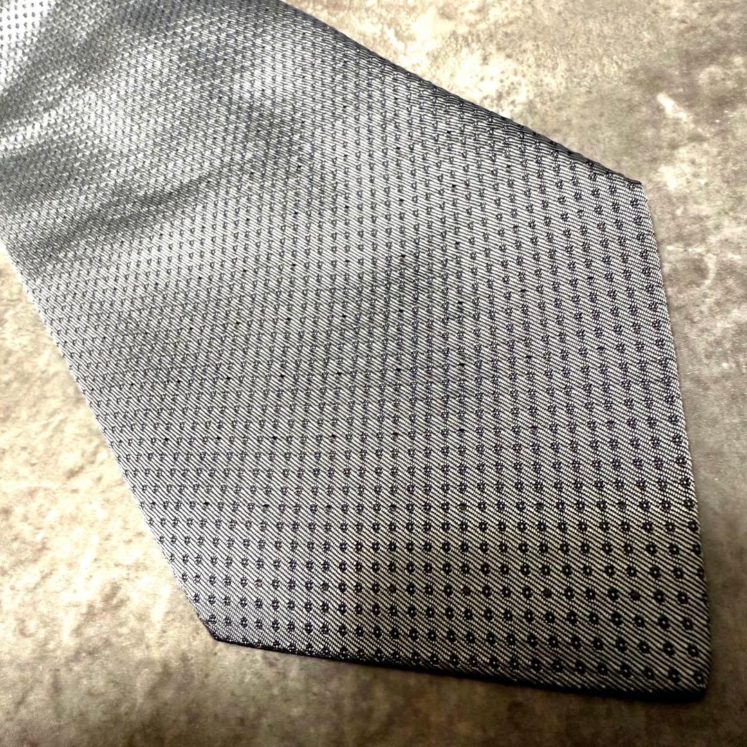 GUCCI グッチ ネクタイ ドット柄 シルク ハイブランド シルバー 結婚式