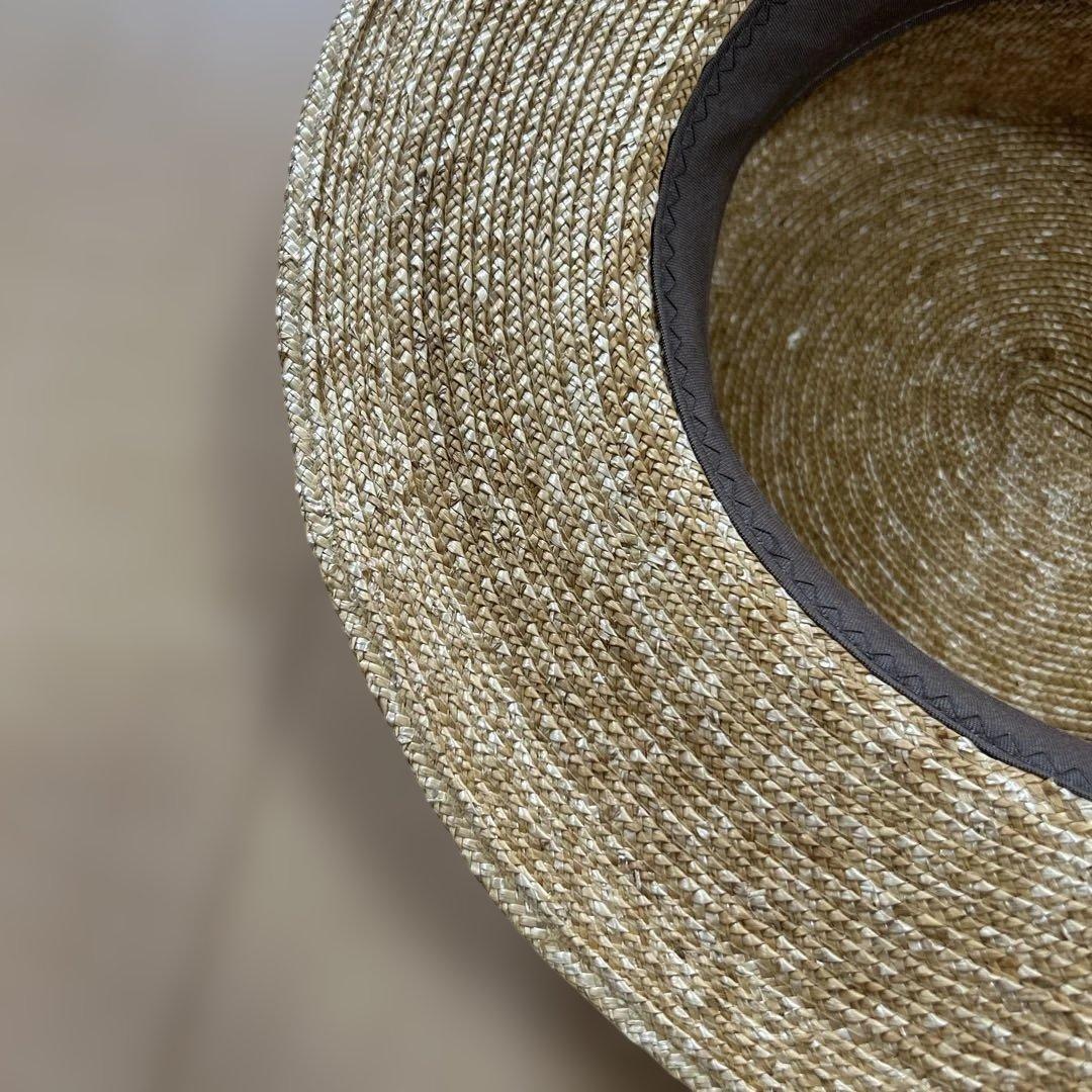 CA4LA カンカン帽　麦わら帽子 ベージュリボン