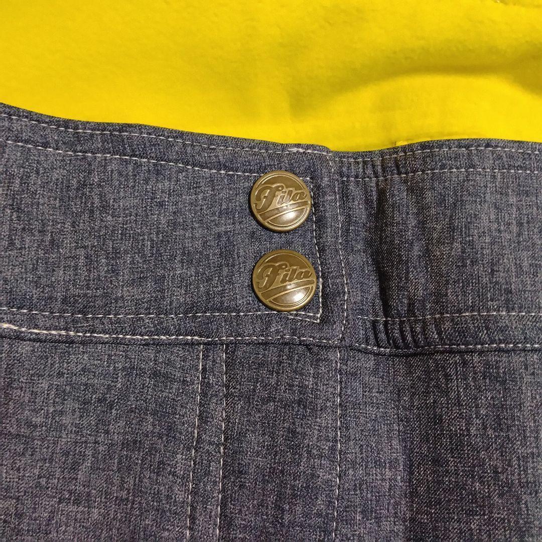 大きいサイズ 5L フィラゴルフ　防風デニム調ストレッチ ロングパンツ ネイビー