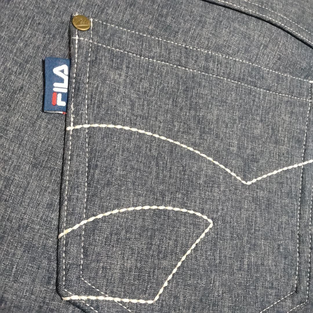 大きいサイズ 5L フィラゴルフ　防風デニム調ストレッチ ロングパンツ ネイビー