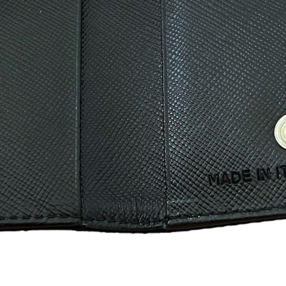 美品 PRADA ロゴプレート キーケース 6連 ナイロン ブラック M223