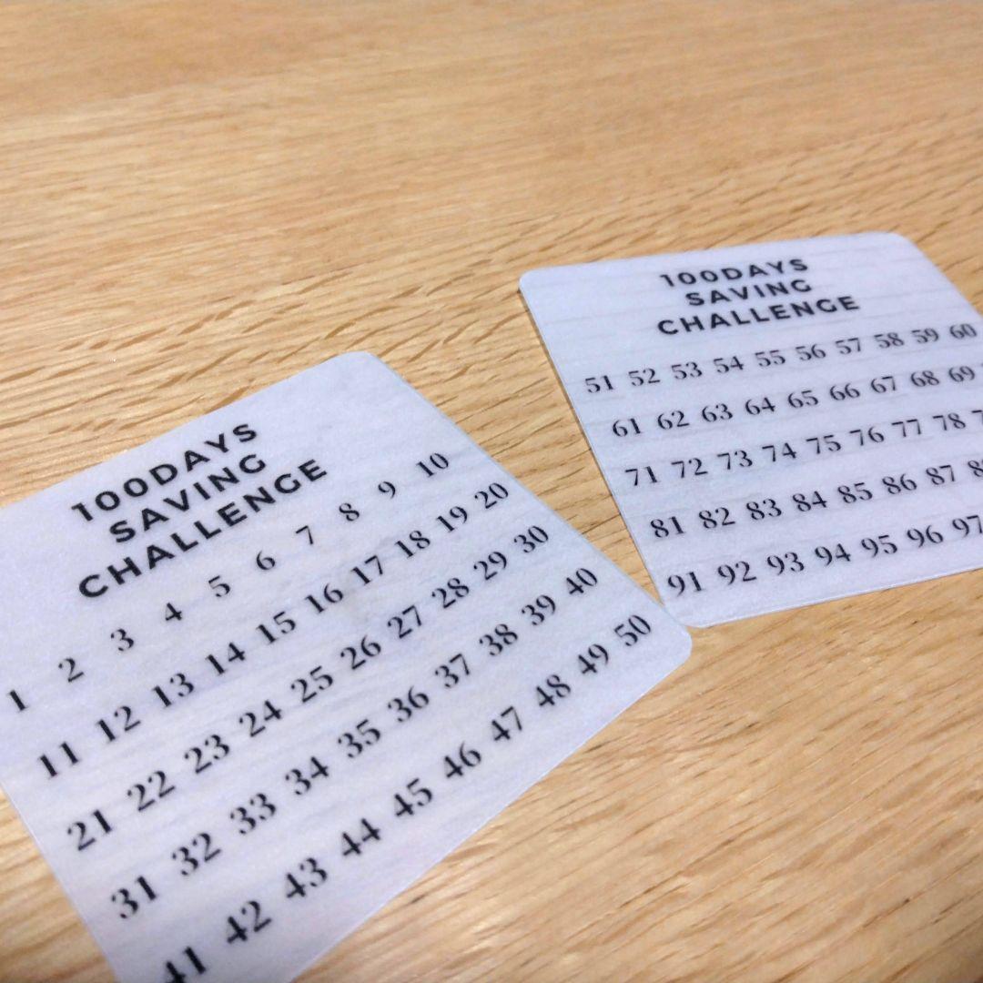 100days saving challenge リフィルのみ　大理石ハート柄