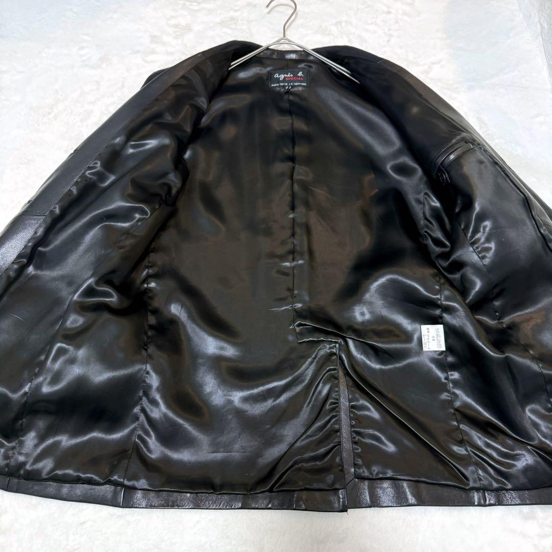 【美品】アニエスベースペシャル ラムレザー ライダースジャケット ブラック L