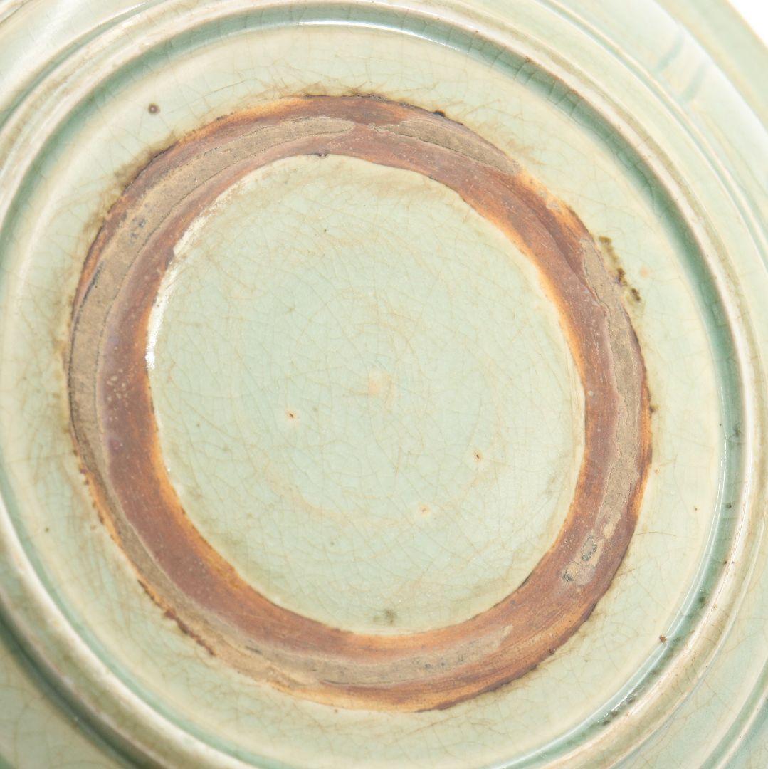 中国 双魚雷紋 青磁大皿 大鉢 直径約35cm　ON371