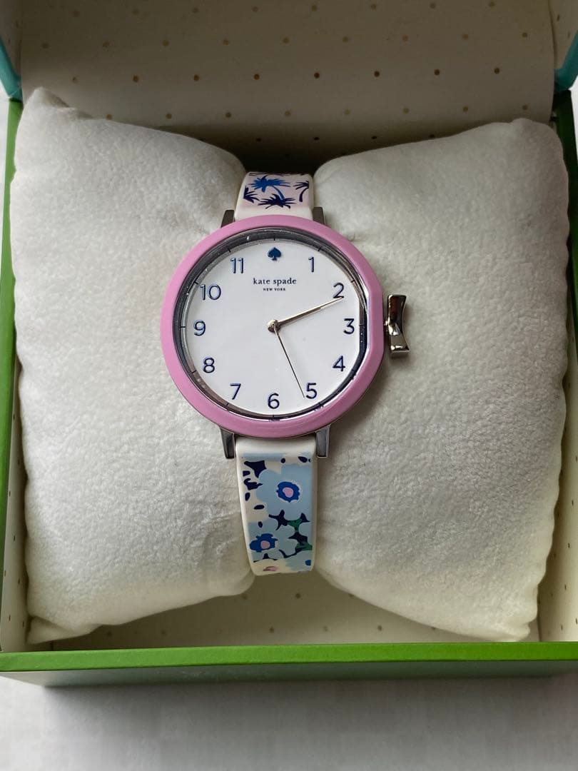 kate spade 花、パーム柄ラバーベルト 腕時計
