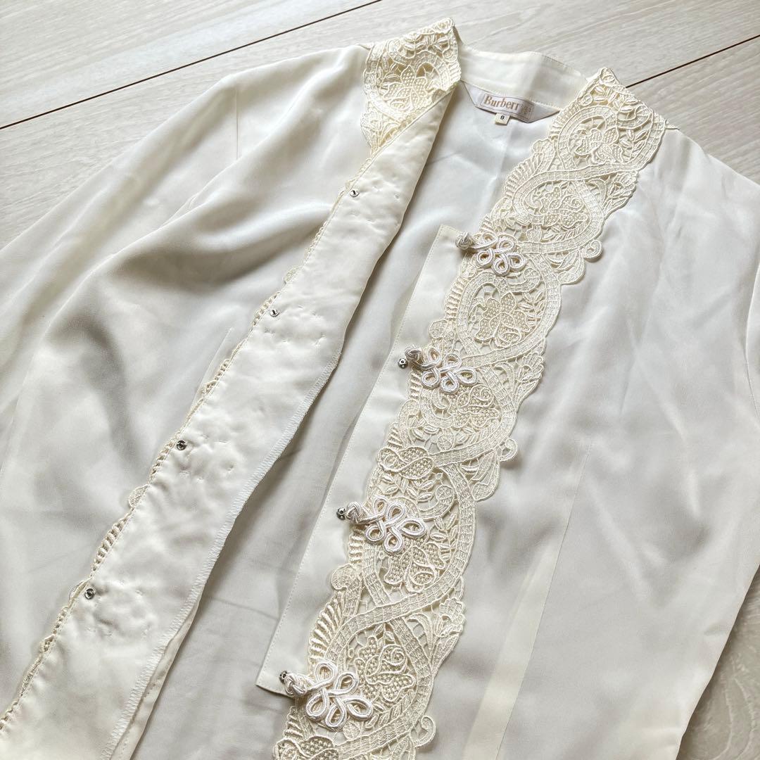 バーバリーズ Burberrys ヴィンテージ チャイナ レース 刺繍 ブラウス
