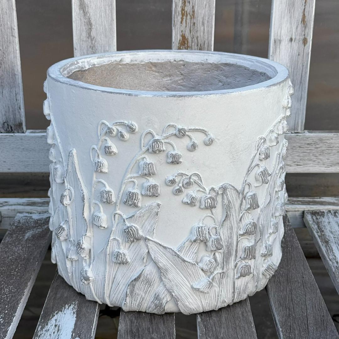 植木鉢 鉢 プランター ホワイト 白 ガーデニング 園芸 グラスファイバー