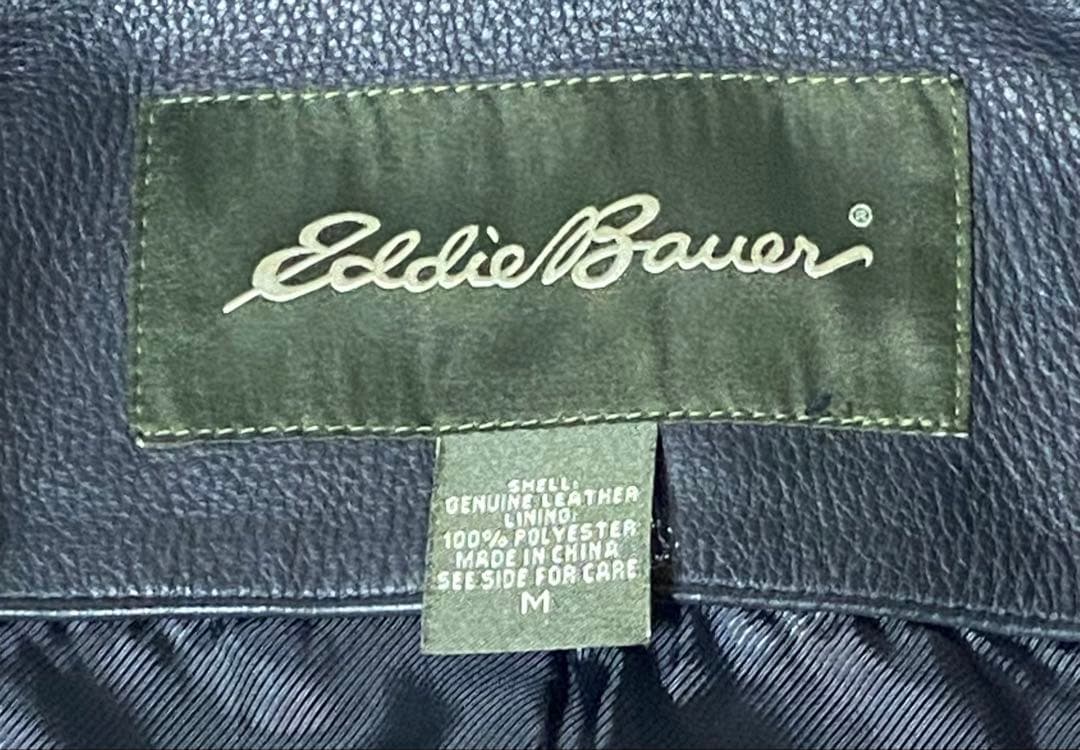 Eddie Bauer エディーバウアー レザージャケット ブラック 牛革