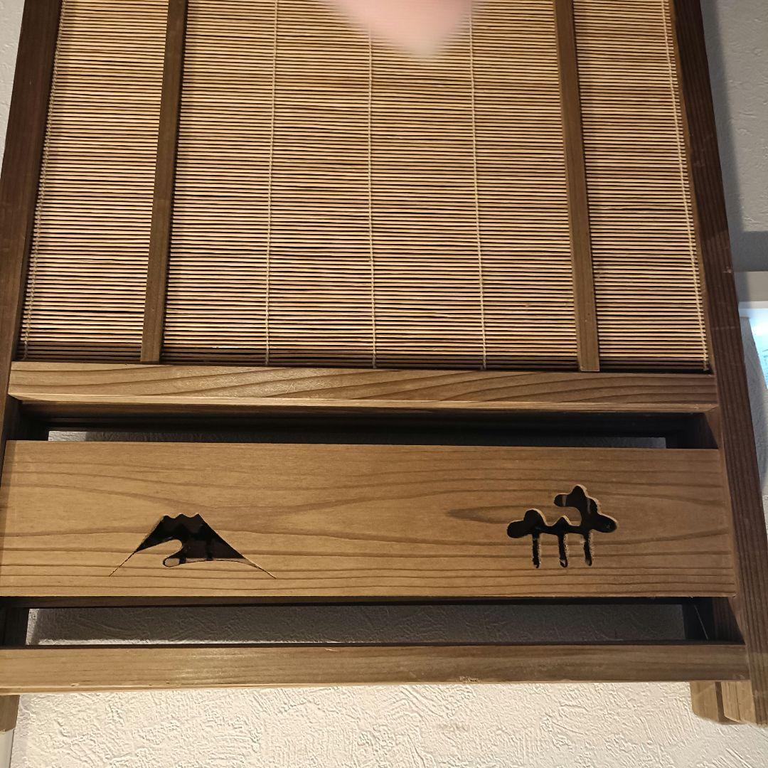 和風 衝立 4連 パーテーション 間仕切り 竹製 屏風 折りたたみ レトロ