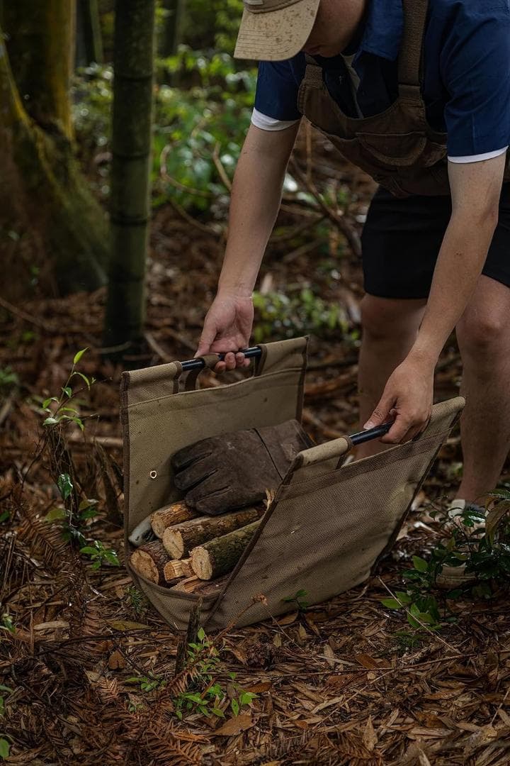 薪ラック 天板付き フィールド用 焚き火 サイドテーブル ブラック ログキャリー