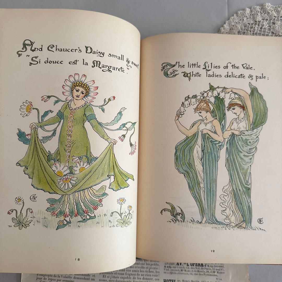 稀少1892年アンティーク美しい挿絵の絵本イギリス古書　洋書ジャンクジャーナルに