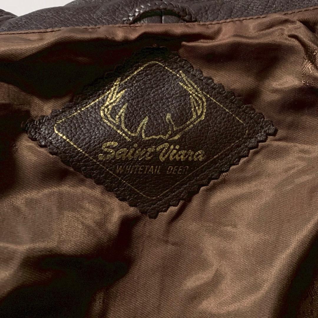 【old】 セイントヴィアラ ディアスキン レザージャケット ブラウン F