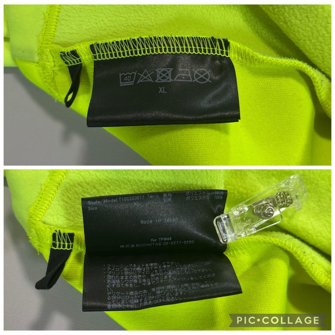 TFW49 長袖　モックネックシャツ　裏起毛　イエロー　大きいサイズ　XL