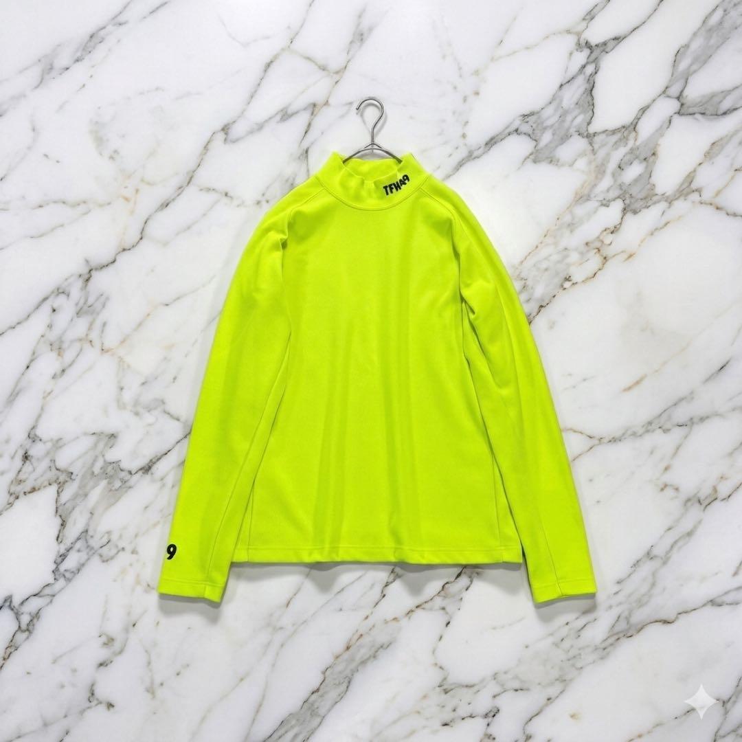 TFW49 長袖　モックネックシャツ　裏起毛　イエロー　大きいサイズ　XL