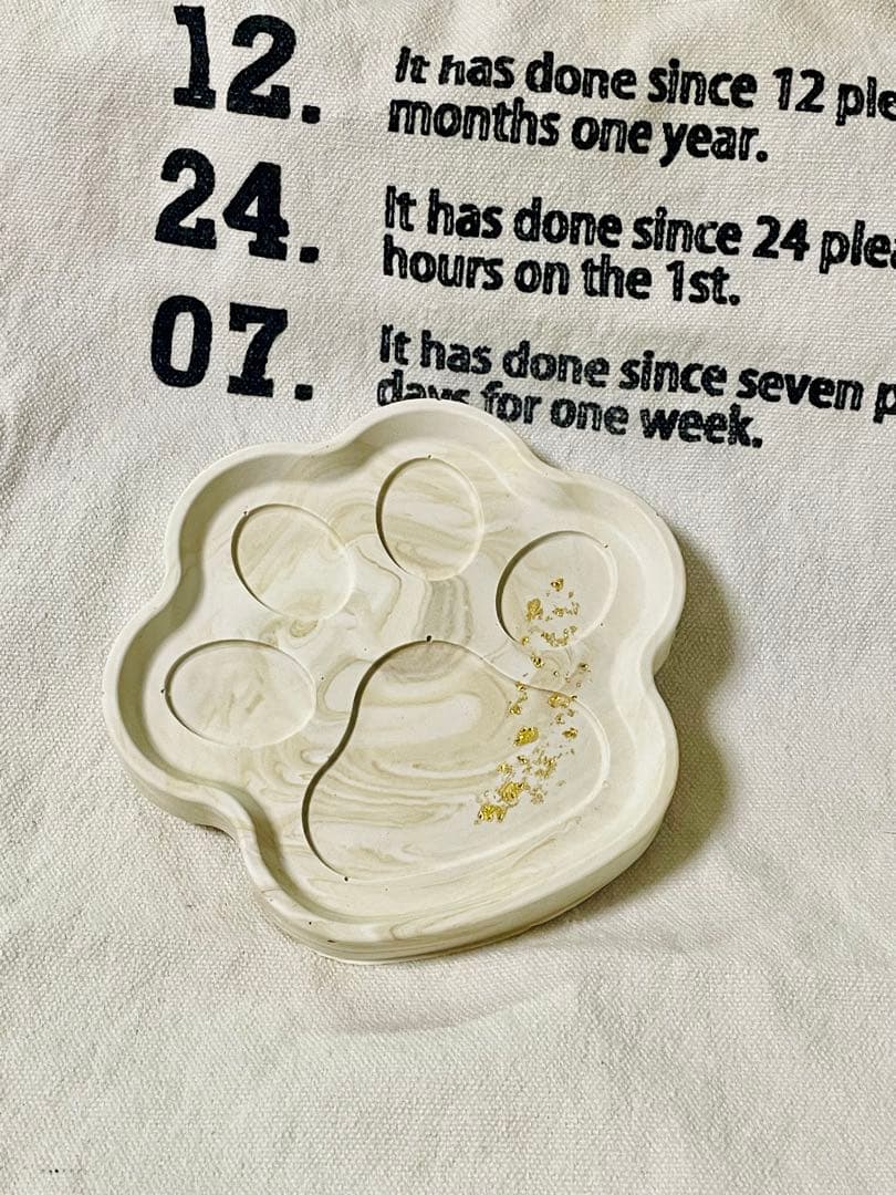 専用♡調整用：ギフト用 猫型トレイ2個＆ハートトレイ＆ペン立て 全て金箔マーブル