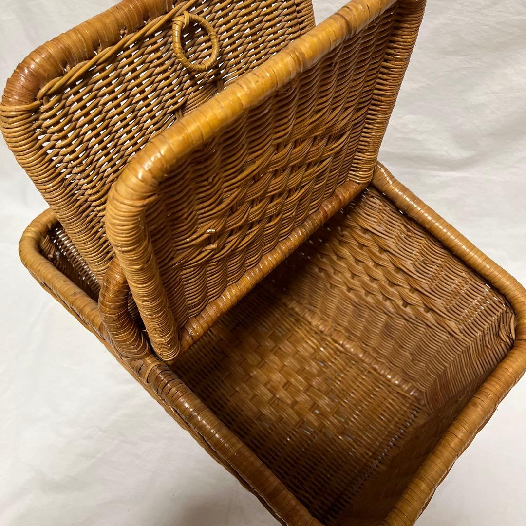 天然素材 蓋付き　ピクニックバスケット